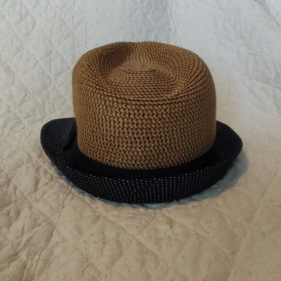 Stylish Tan and Black Fedora Hat - Picture 3 of 5